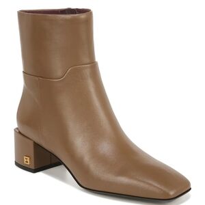 Franco Sarto Women's Tan Leather Ankle Boots Size 7 A-Flexa Fabi Style With Box